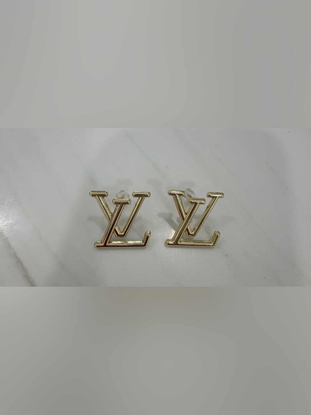 Gold Logo Stud Earrings